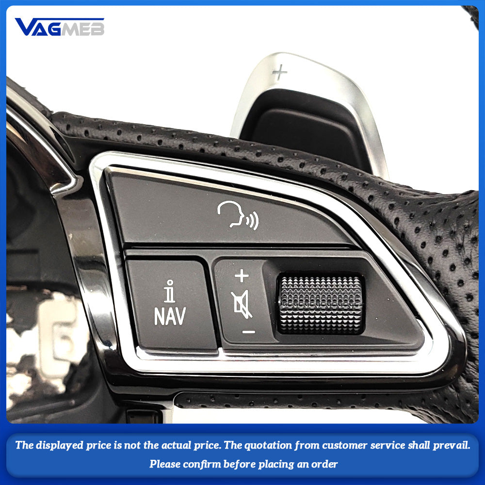 For Audi A4 B8 Perforated S LOGO Shift Paddle Steering Wheel