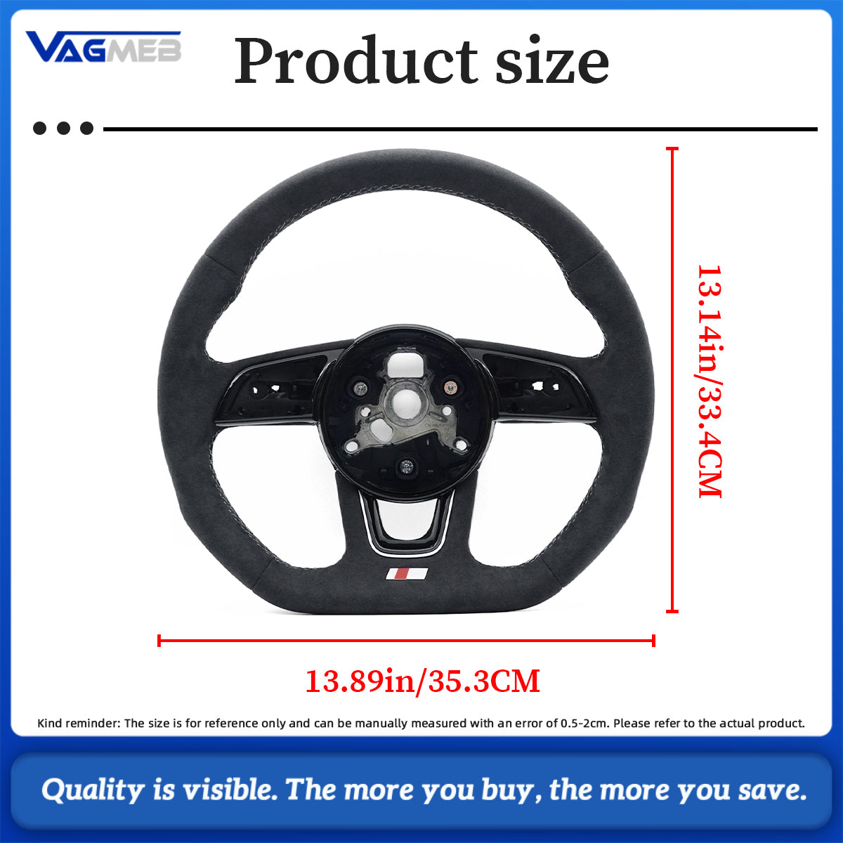 For Audi  A4 B9 Car Accessories Half Perforated Leather Steering Wheel white Stitch