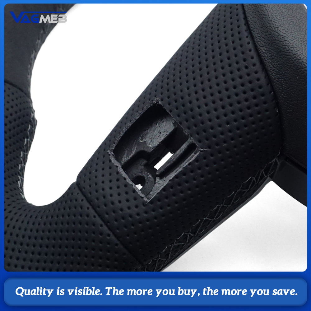 For Audi A4 B9  Sports Style Semi-perforated Leather Steering Wheel