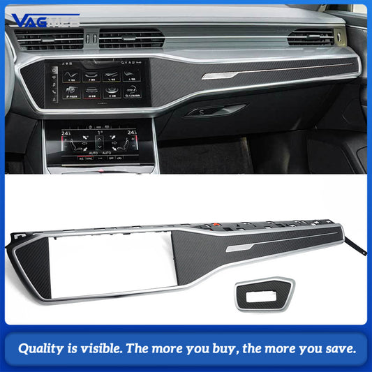 For Audi A6C8 Dry carbon center console decorative frame Car Accessories Car Head light Control Switch Decorative frame