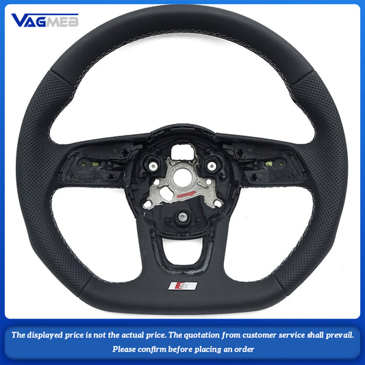 For Audi  S Logo RS3 RS4 RS5 A3 A4 A5 S3 S4 S5 2017-2021 Fully Perforated Leather Steering Wheel Assembly