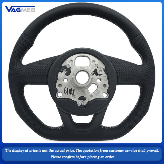 For Audi  S Logo RS3 RS4 RS5 A3 A4 A5 S3 S4 S5 2017-2021 Fully Perforated Leather Steering Wheel Assembly