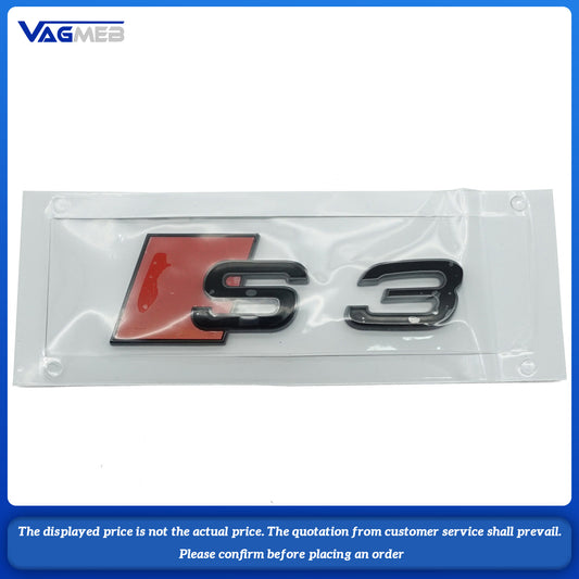 For Audi S3, the rear end label is black - small