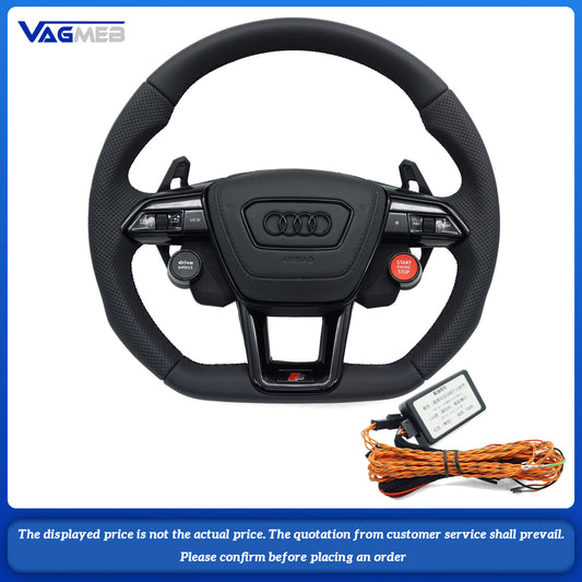 For Audi S LOGO Q7 Q8 SQ7 SQ8 RSQ7 RSQ8 RS3 RS4 RS5 RS6 RS7 R8 Alcantera Leather Carbon Fiber Steering Wheel