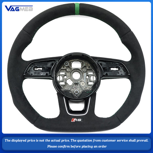 For Audi S RS Sline logo A3 8Y 8V2 custom alcantara Green line green center mark steeringwheel Original steering wheel modify