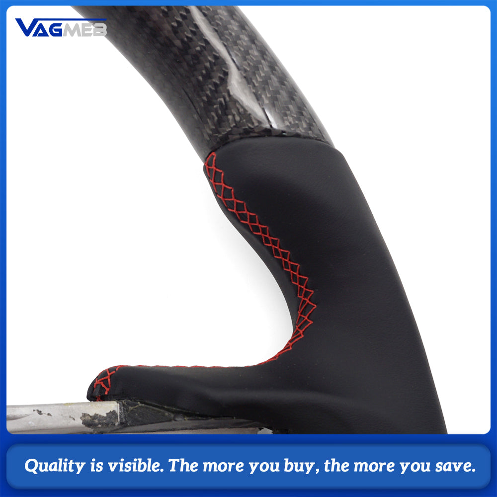 For Ford Mustang 2015 2016 2017 2018 2019 2020 2021 2022 Hydro-Dip Carbon Fiber Steering Wheel Perforated Leather Racing Wheel