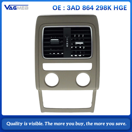 For VW Passat B7 CC 2009-2017 Rear Center Console Air Vent Panel Trim 3AD 864 298K coffee color