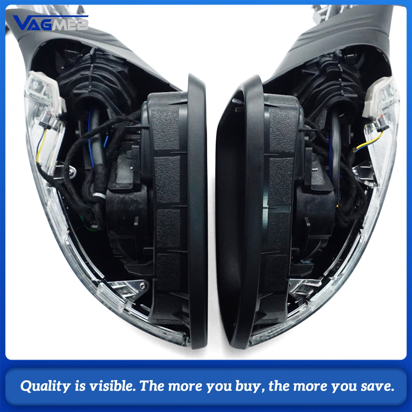 For VW Passat B8 Side Mirror Rear View Electric Folding Mirror UPGRADE KIT(VW Logo Puddle Light with Memory Feature)