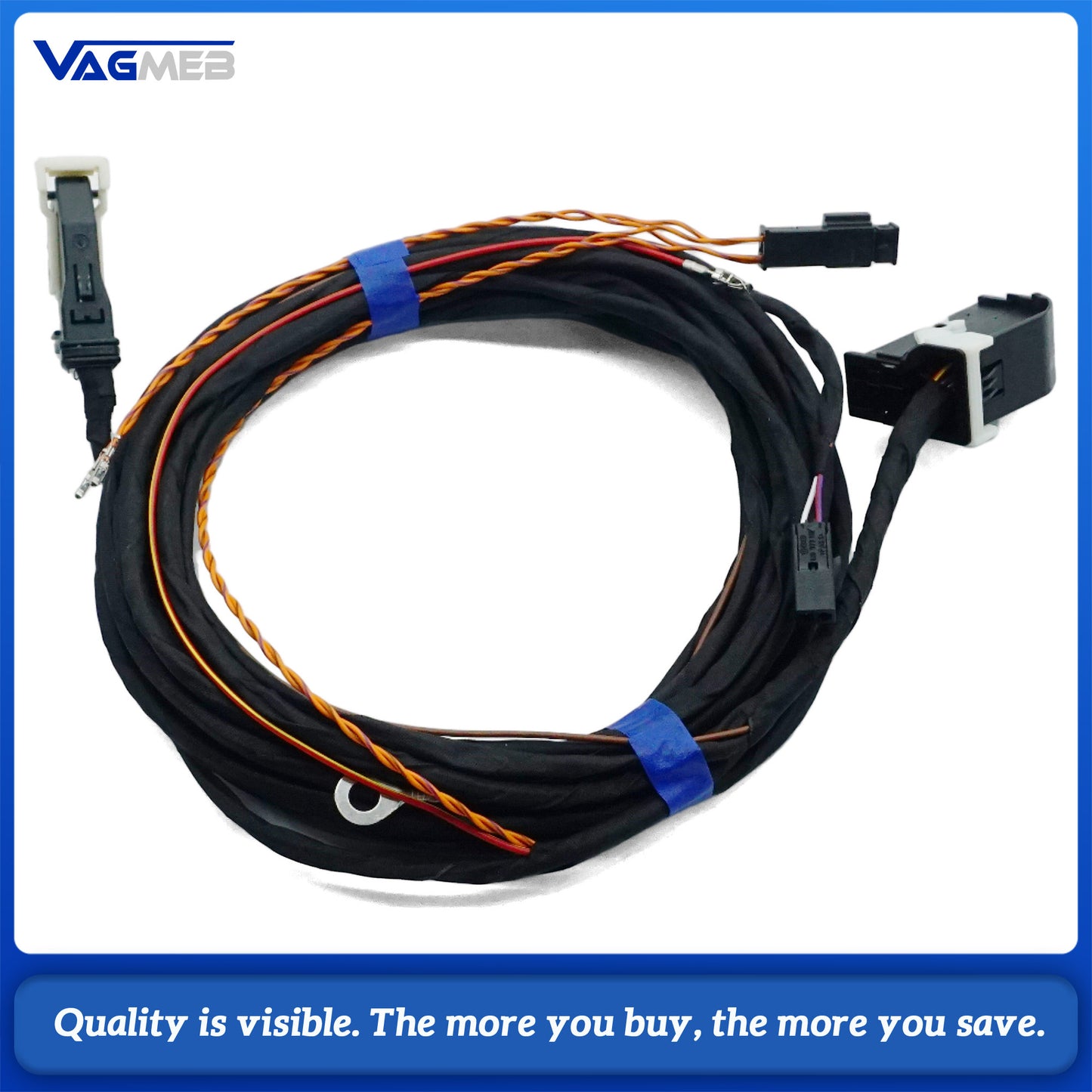 For VW Tiguan MK1 Sharan Rear View Reversing Camera Wiring Flip Badge Rear Camera Harness Cable