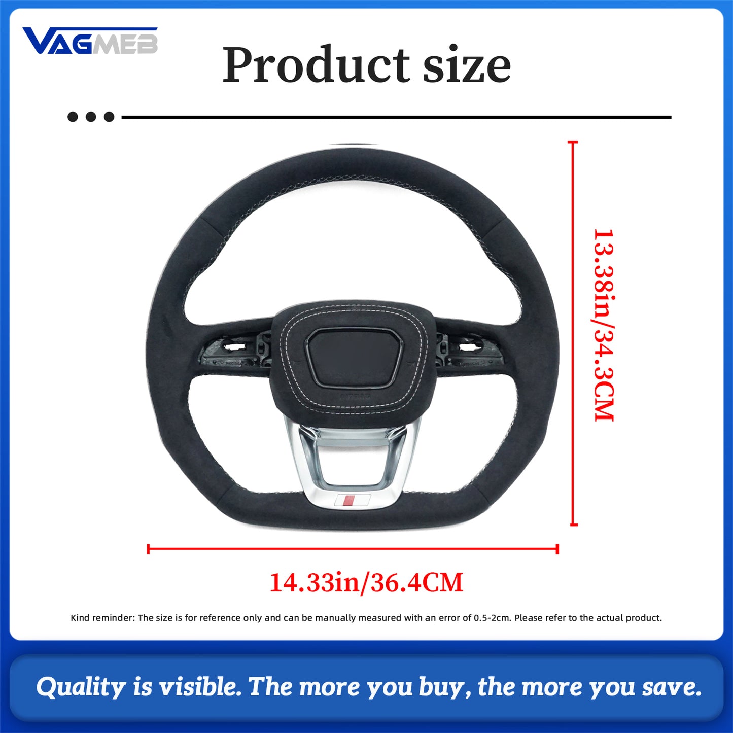 Fully furry steering wheel with multi-color stitching for Audi Q3 SQ3 RSQ3 Custom Fit Accessory With heating function