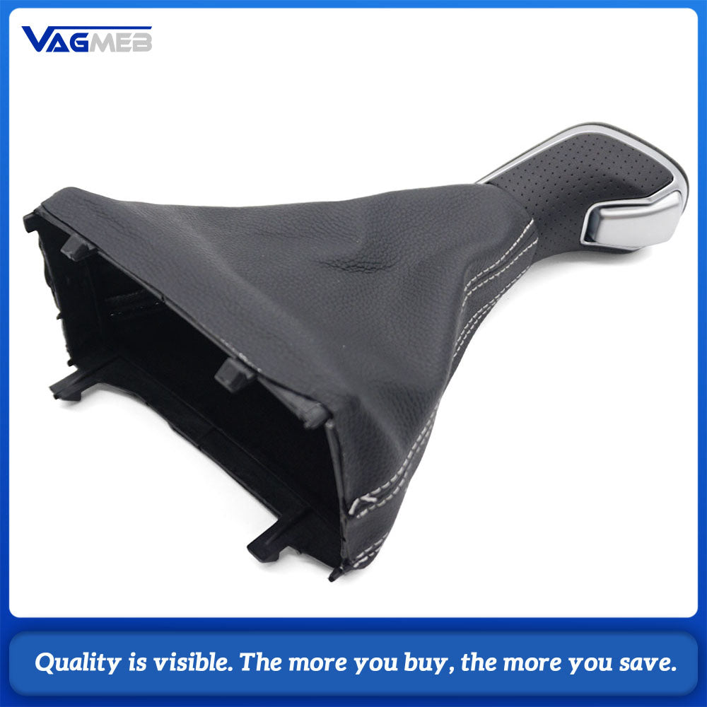 Gear Head With Leather Automatic Gear Shift Knob Boot Gaiter Cover Lever For Audi Q7 2007