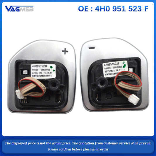 For Audi A1 A3 A4 A5 A6 A7 A8 Q3 Q5 Q7 Tiptronic Black High-gloss Chrome Shift Paddle 4H0 951 523 F 4H0951523F
