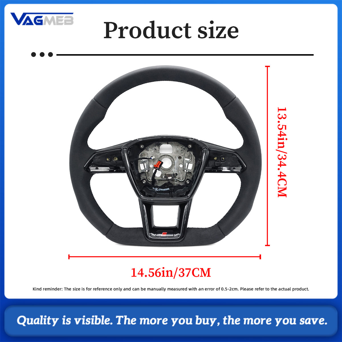 Heated steering wheel suitable for Audi A6 C8 A7 black stitched leather flat bottomed steering wheel