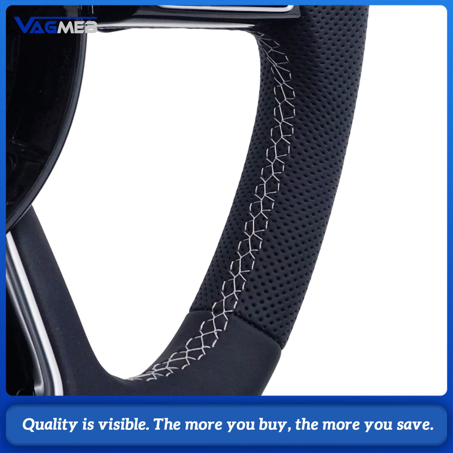 Leather blackened steering wheel suitable for Audi A4 B9 multifunctional steering wheel assembly