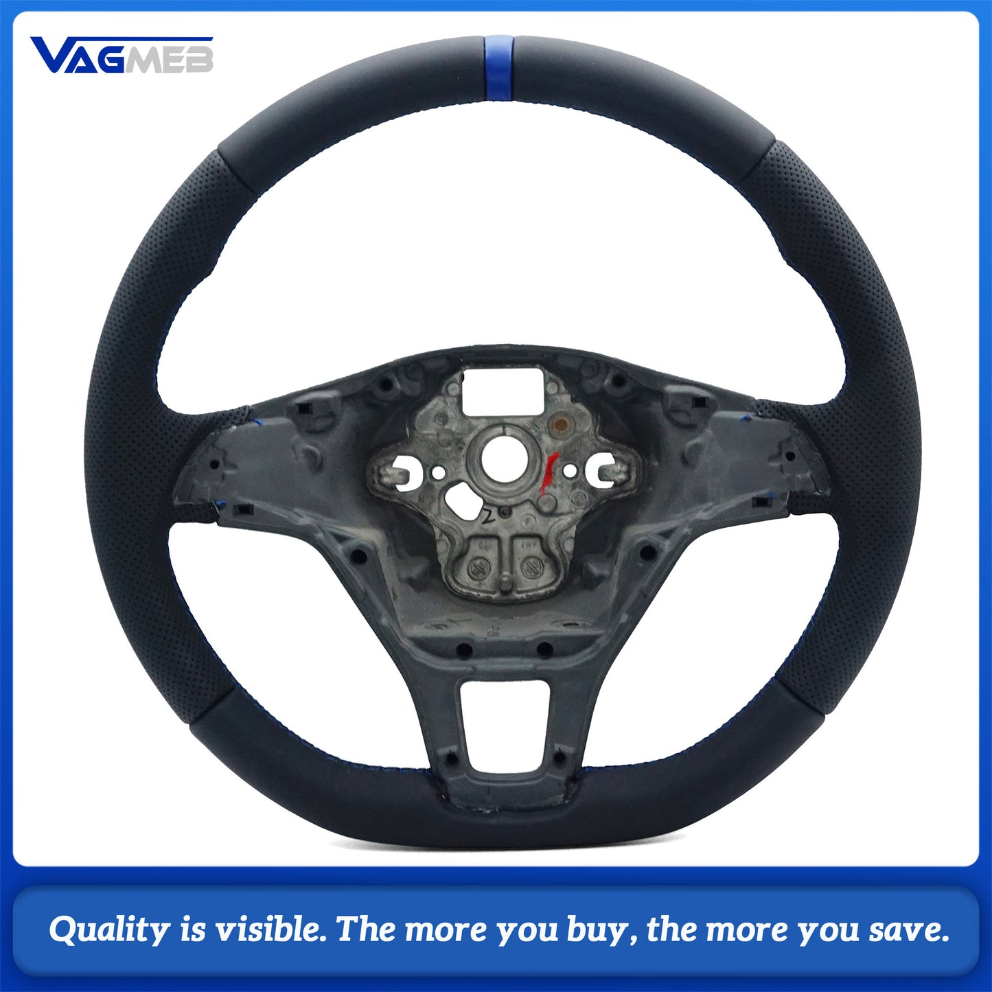 Leather perforated flat bottomed power steering wheel for VW Golf 7 MK7  Car Accessories