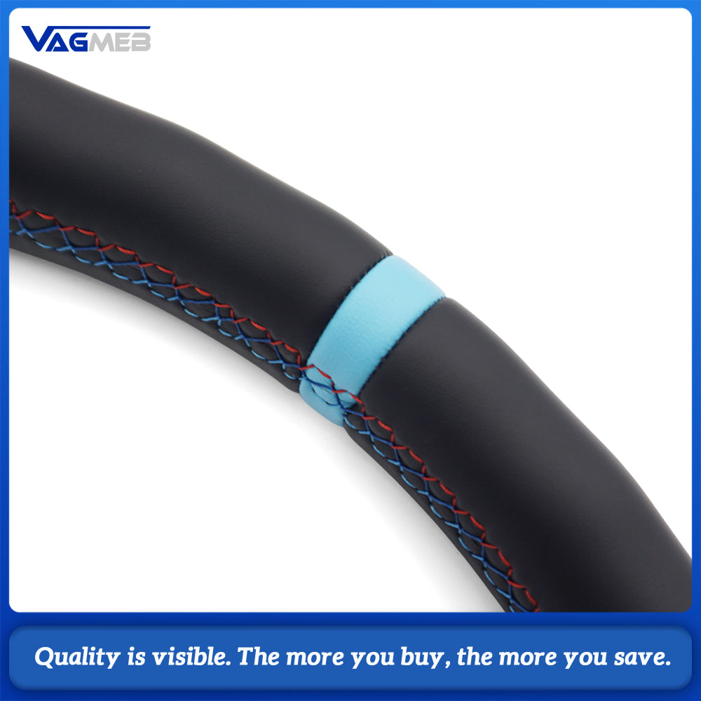 M Sport Steering Wheel For BMW 3 Series F30 G20, Half Alcantara, M Color Stitching, Blue Center Mark, Heated