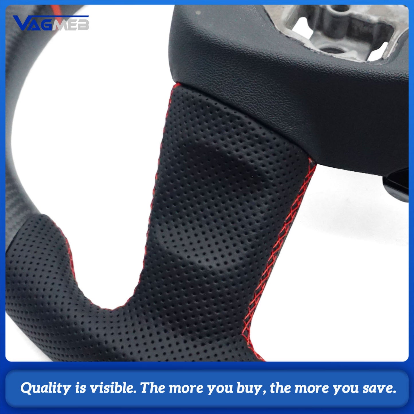 Matte carbon fiber steering wheel for Audi Q3 F3 flat bottomed D-shaped carbon fiber leather steering wheel, Car Accessories