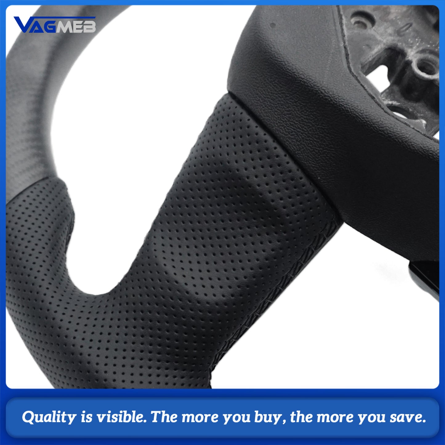 Matte carbon fiber steering wheel for Audi Q3 F3 flat bottomed D-shaped carbon fiber leather steering wheel, Car Accessories