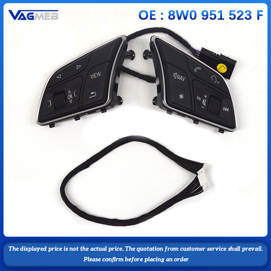 Multi functional steering wheel button For Audi A4 B9 8W0 951 523 F 8W0951523F, steering wheel accessories