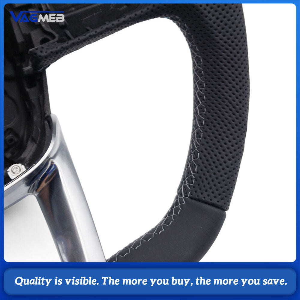 Perforated leather steering wheel for Audi Q5 FY Q7 4M Q8 S RS LOGO multifunctional steering wheel