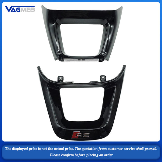 For Audi Q5 FY Q7 4M Q8 Painted piano black steering wheel bottom logo frame