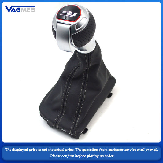 For VW R-Line Shift Knob Black Perforated Leather Gray Line For Golf MK7 MK8 Passat CC