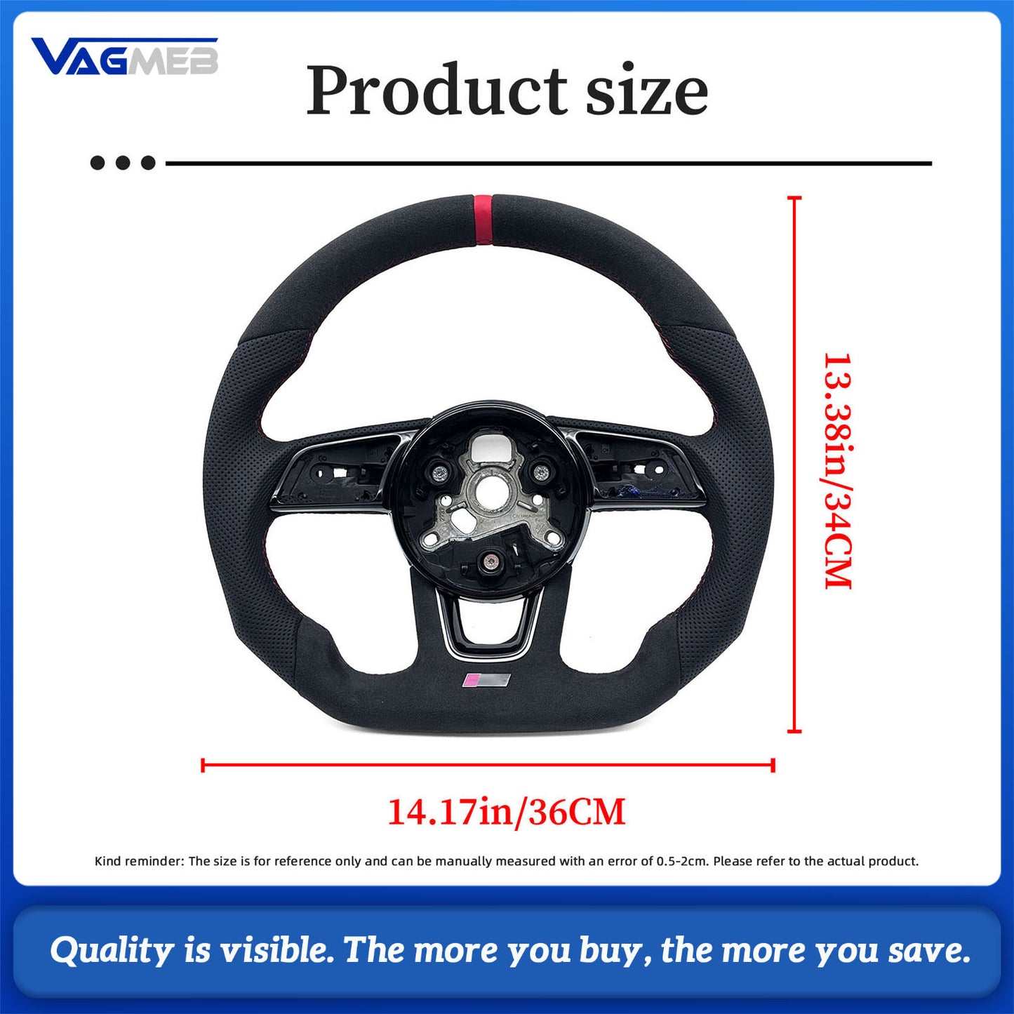 Sports style car steering wheel suitable For Audi A4 B9 car accessories