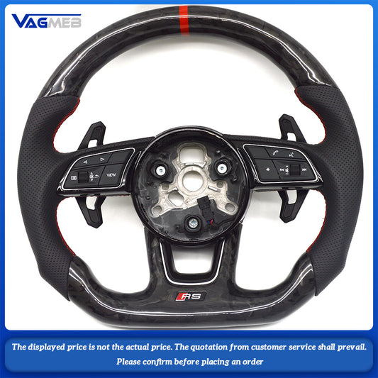 Steering Wheel suitable for Audi Q5 FY Q7 4M Q8, with buttons and paddles, forged carbon fiber material, Car Accessories