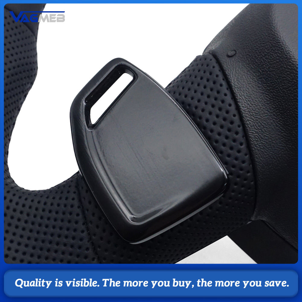 Suitable for Audi A6 C8 A7 perforated leather baking black sports flat bottomed steering wheel, multifunctional