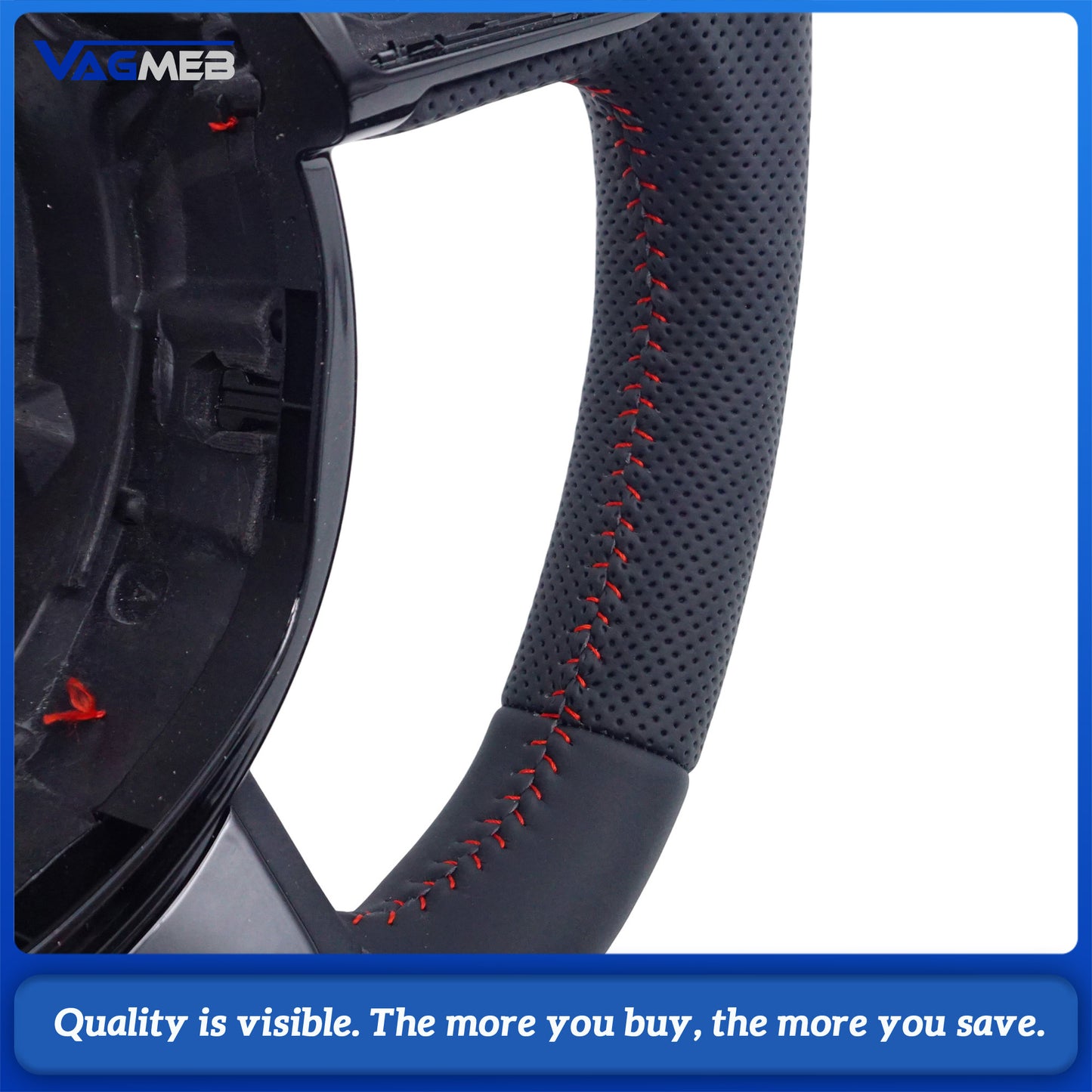 The leather sports flat bottom of the car steering wheel suitable for Audi A6 C7 car accessories