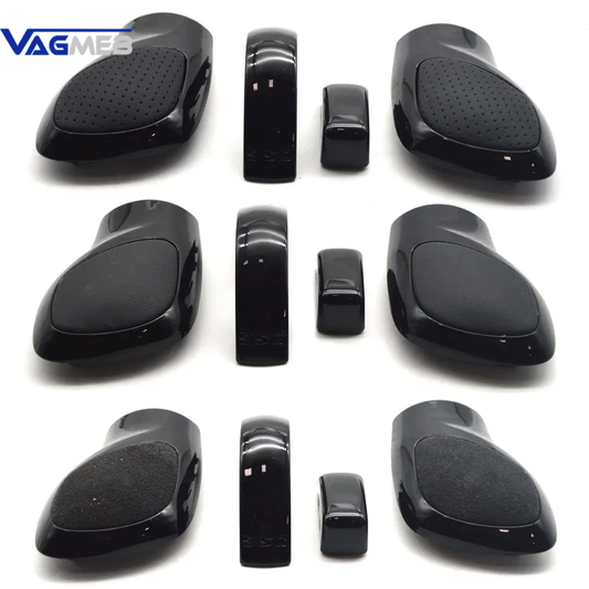 For VW Golf 6 7 R GTI Passat B7 B8 CC R20 Jetta MK6 GLI Chrome Matt With Alcantara Shift Knob Gear Side Cover DSG Emblem